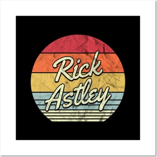 Rick Astley Retro 70s Style Sunset Posters and Art